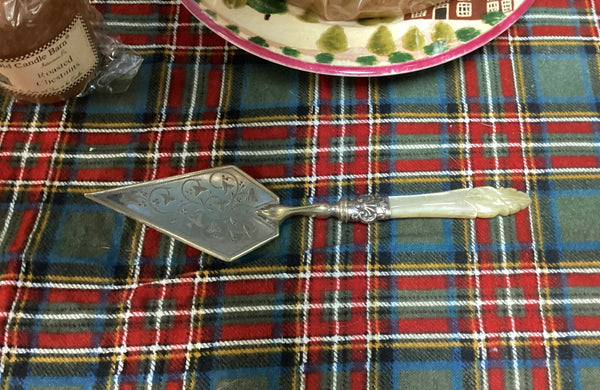 Silver Plated Pastry Server w/ Mother of Pearl Handle