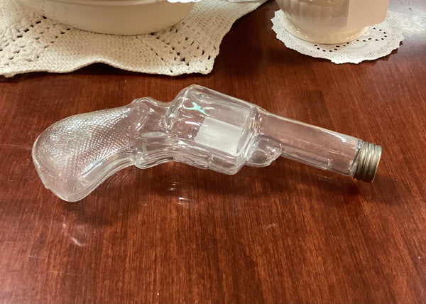 Glass Revolver Candy Holder w/ Metal Screw Top