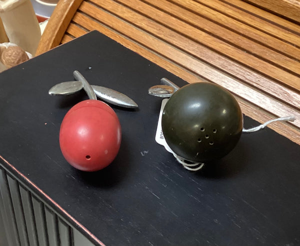 Bakelite Fruit w/ Metal Stems Salt & Pepper Shaker Set