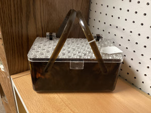 Vintage 1950's Tortoiseshell Lucite Box Purse