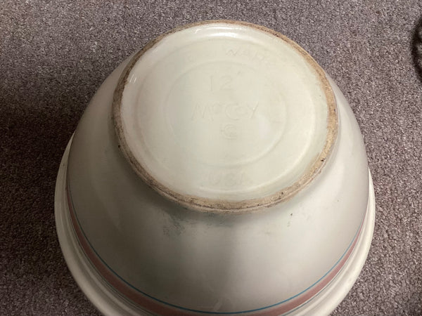 McCoy 12" Mixing Bowl w/ Pink & Blue Striipes