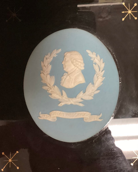 Wedgwood Framed Antique Blue Jasperware Josiah Wedgwood Portrait Plaque