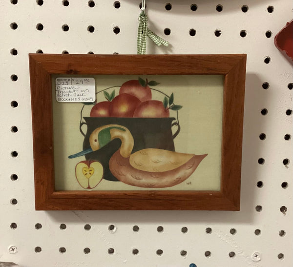 Framed 8" x 6" Theorem Painting Duck with Apples