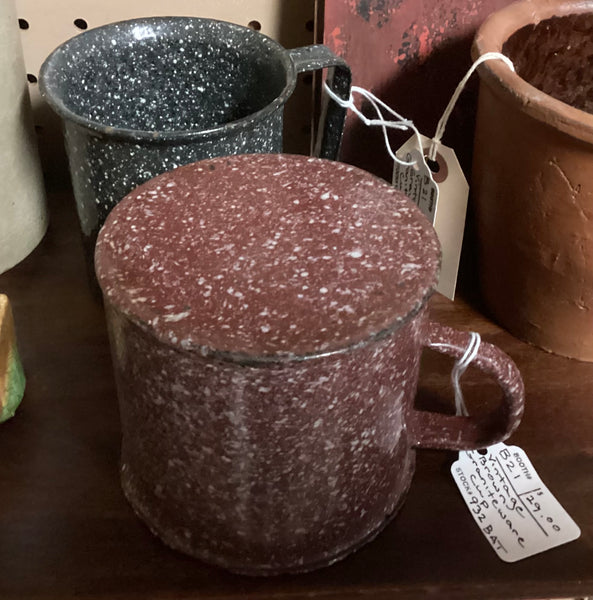 Vintage Brown Graniteware Cup