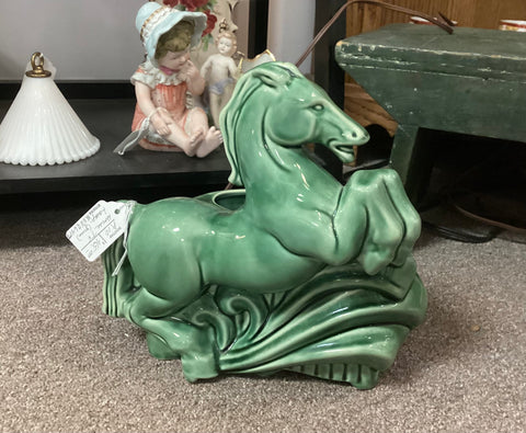 Green Ceramic Horse TV Lamp