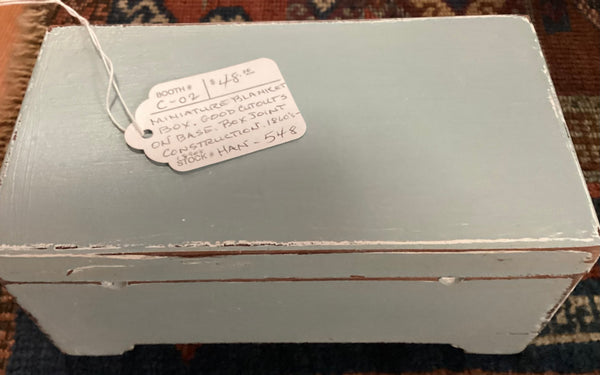 Miniature 19th Century Antique Painted Wood Blanket Box