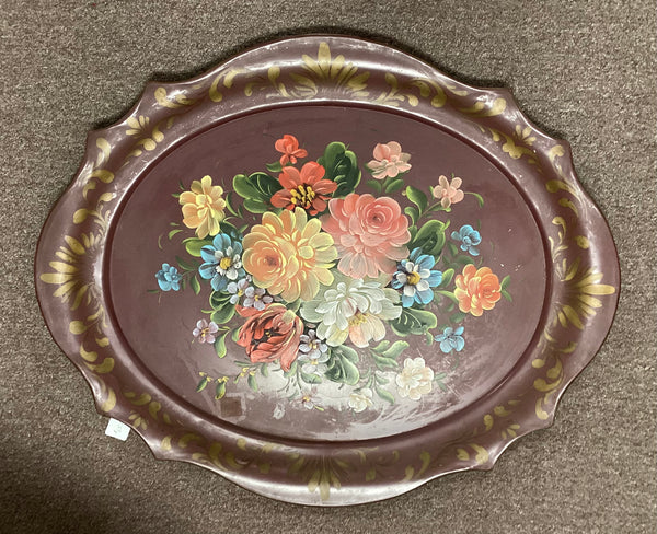 Tole Painted Metal Tray