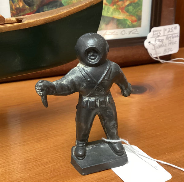 Vintage Lead Fish Aquarium Scuba Diver