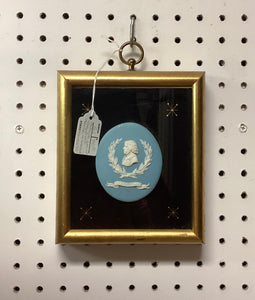 Wedgwood Framed Antique Blue Jasperware Josiah Wedgwood Portrait Plaque