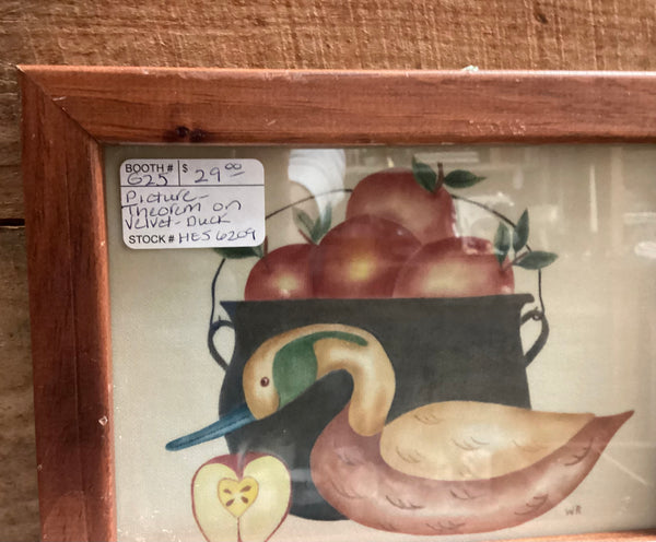 Framed 8" x 6" Theorem Painting Duck with Apples