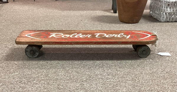 Vintage Wooden Roller Derby Skateboard