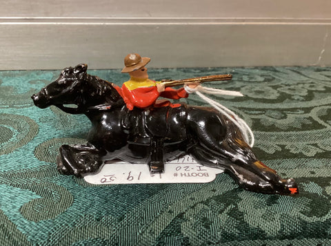 Johillco Toy Cowboy Figure Firing Gun Over Horse