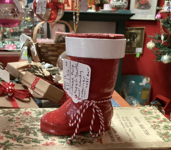 Pulp Paper Santa Boot Candy Container