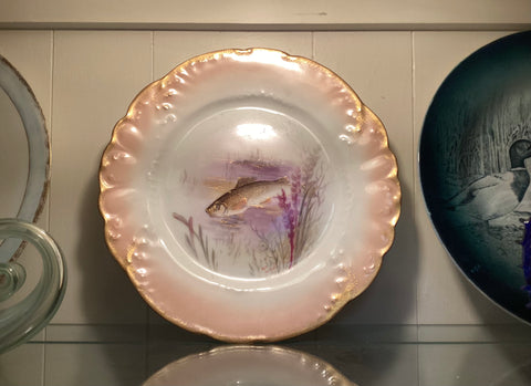 Limoges Hand Painted Fish Plate