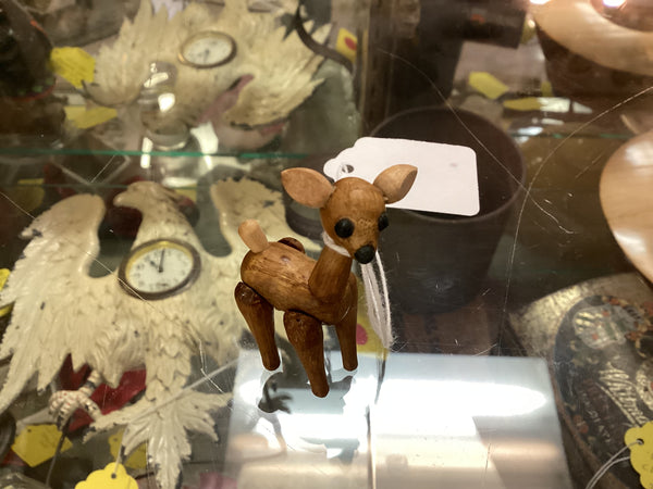 Miniature 1950’s Wooden Zoo Line Deer