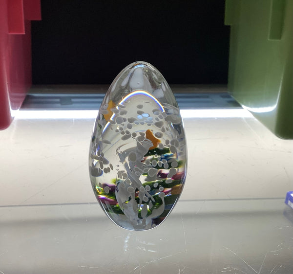 Marilyn Kimble Holt Signed 1999 Egg Shaped Art Glass Paperweight