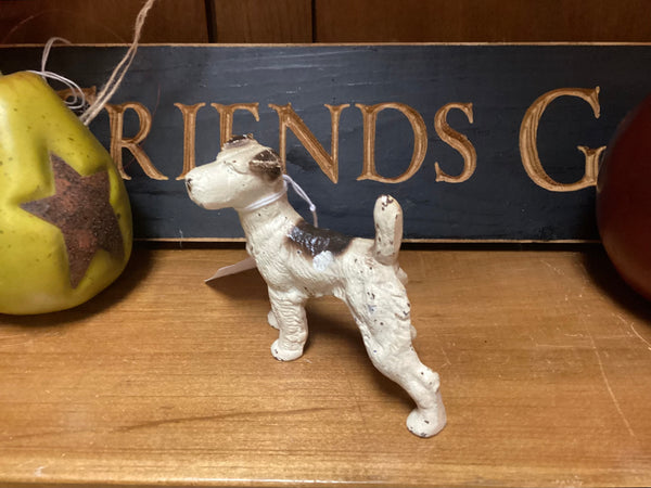 Hubley Miniature Painted Cast Iron Airedale Dog Figure