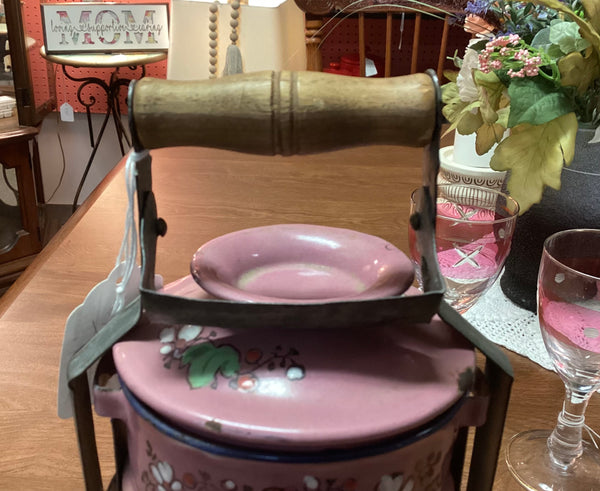 Vintage 4pc Stacking Enamel Lunch Pail Set