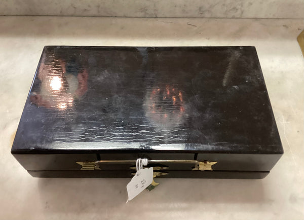 Black Lacquer Mother of Pearl Inlaid Jewelry Box