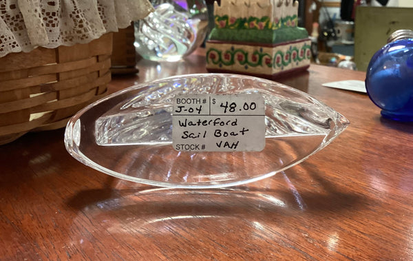 Waterford Crystal Sail Boat Paperweight