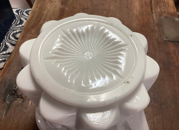 Westmoreland Cherry Milk Glass Biscuit Jar