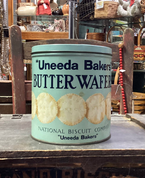 National Biscuit Co. Uneeda Bakers Butter Wafers Vintage Advertising Tin