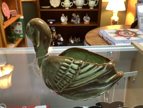 Frankoma Plainsman Green Swan Planter #228