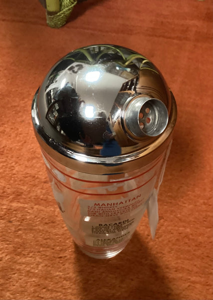 Continental Can Company Sports Themed Glass Cocktail Shaker