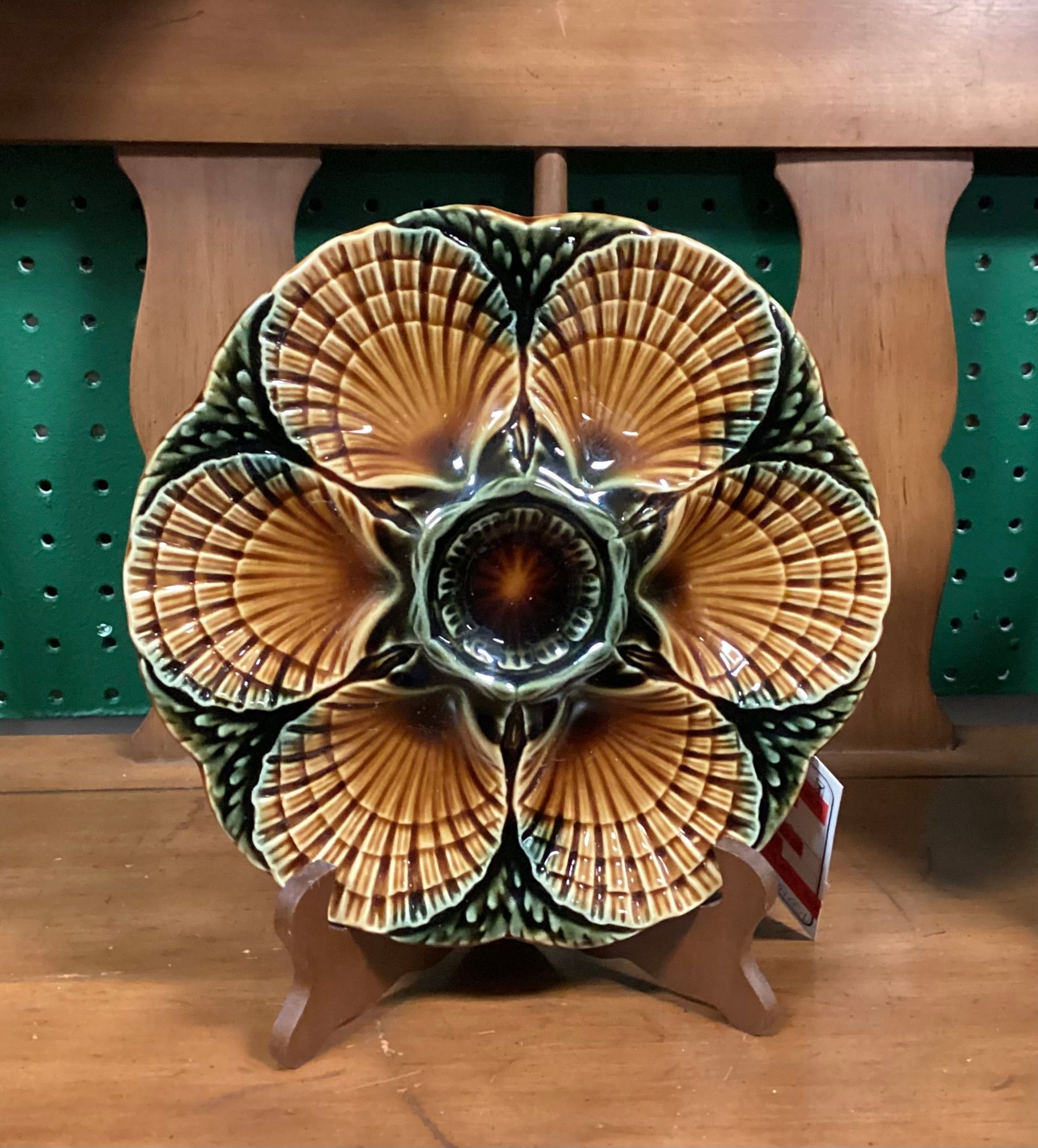 Sarreguemines Barbotine French Majolica Oyster Plate