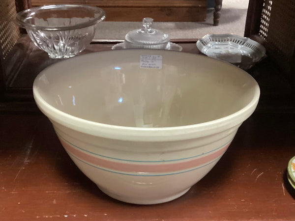 McCoy 12" Mixing Bowl w/ Pink & Blue Striipes