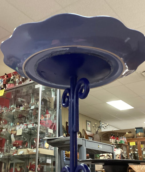 Flower Blue Restyled Bird Bath