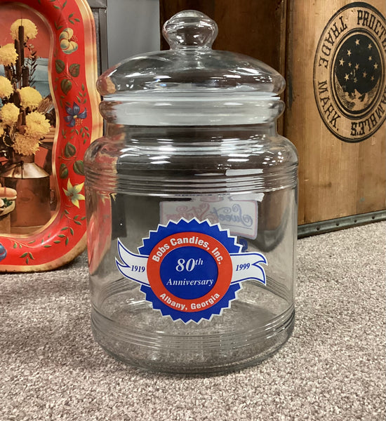 Bobs Sweet Stripes Soft Candy 80th Anniversary Commemorative Store Jar