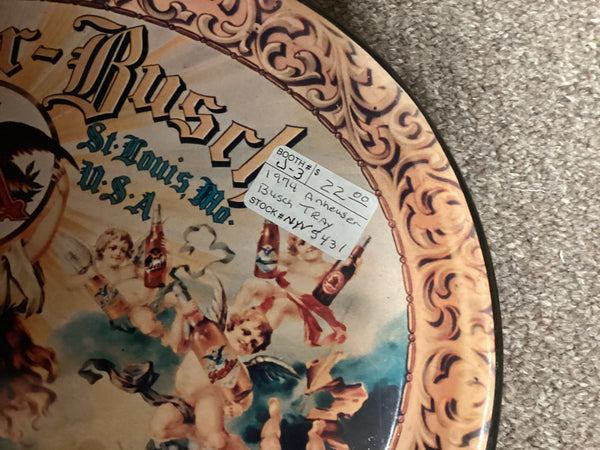 Anheuser Busch 1974 Metal Serving Tray