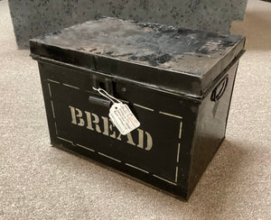 Vintage Tin Bread Box w/ Hinged Lid