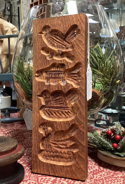 Wooden Cookie Mold Fish & Fowl