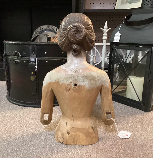 Antique Wooden Santos Doll Bust