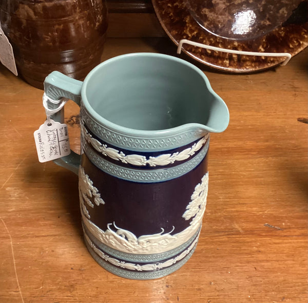 Copeland Spode Jasperware Fox Hunt Pitcher