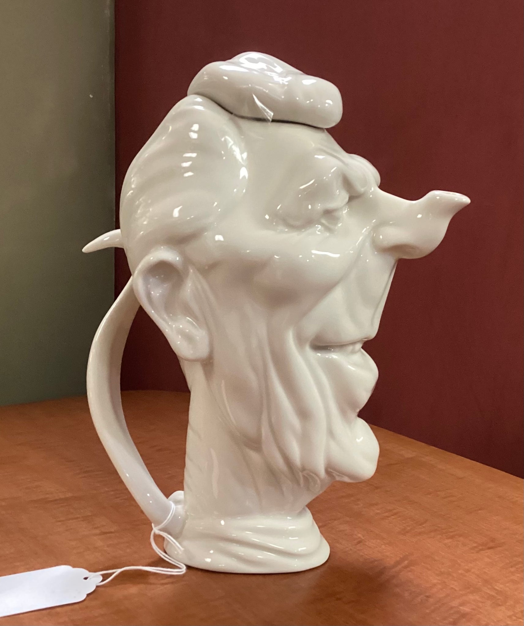 President Ronald Reagan White Ceramic Caricature Teapot by Hall 3099