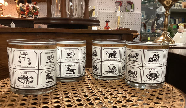 Set 4 Cera Zodiac On the Rocks Glasses