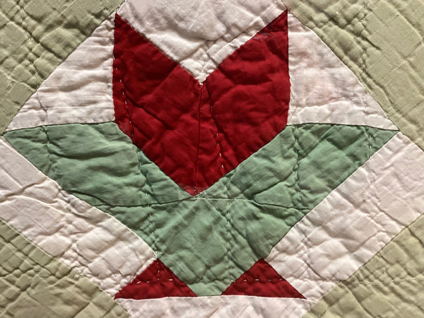 Framed 1913 Flower Basket Quilt Block