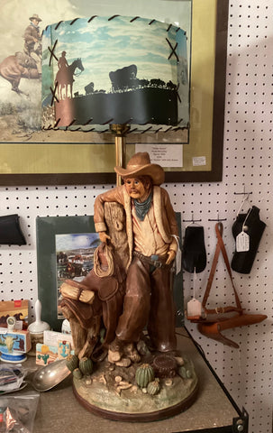 Apsit Brothers of California 1979 Cowboy Lamp w/ Shade