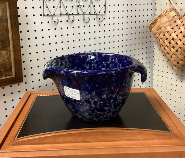 Bennington Potters Blue Agate Spongeware Batter Bowl