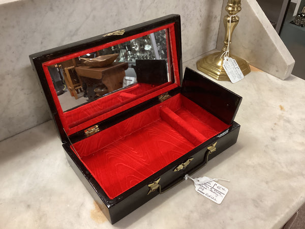 Black Lacquer Mother of Pearl Inlaid Jewelry Box