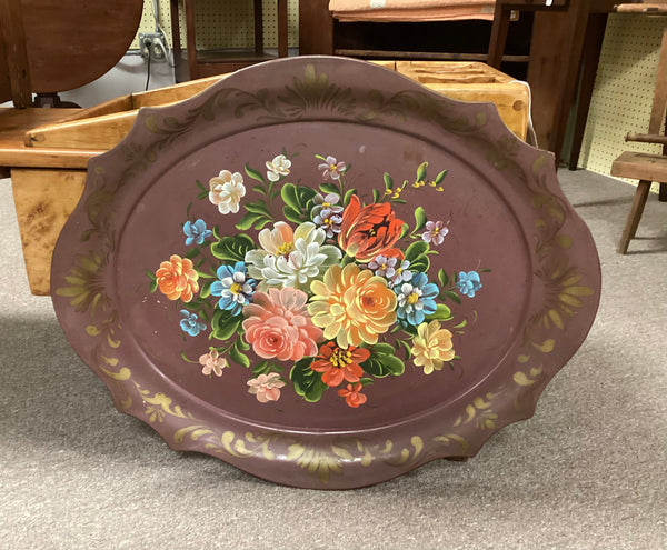 Tole Painted Metal Tray