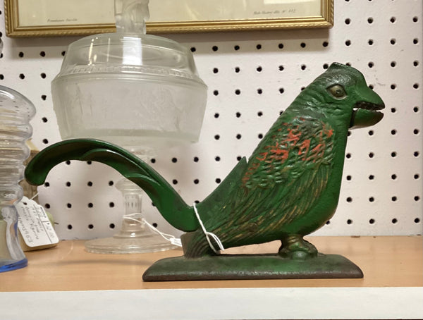 Painted Cast Iron Parrot Nutcracker