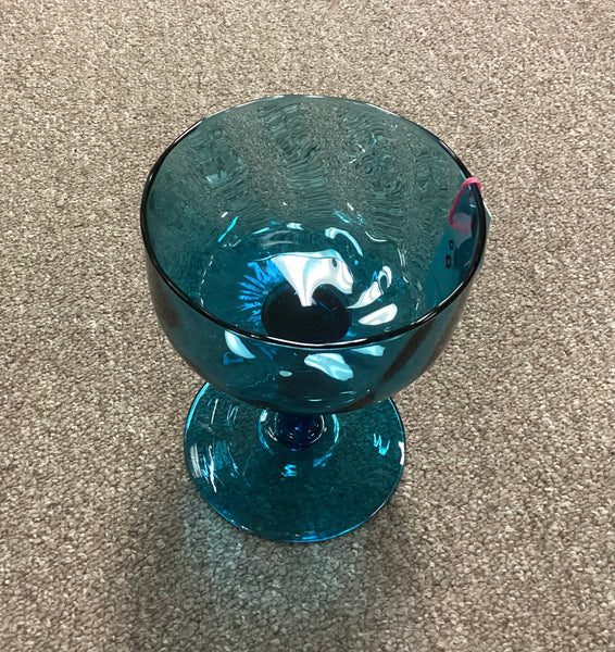 Empoli Peacock Blue Pedestal Compote