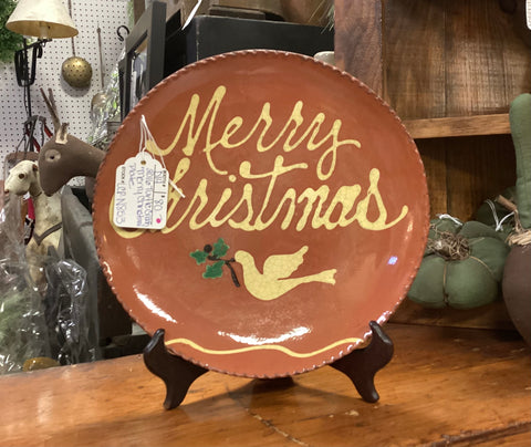 Turtle Creek Pottery Redware Christmas Plate