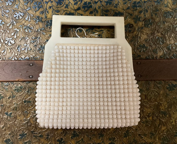 Vintage La Regale White Beaded Clutch Purse