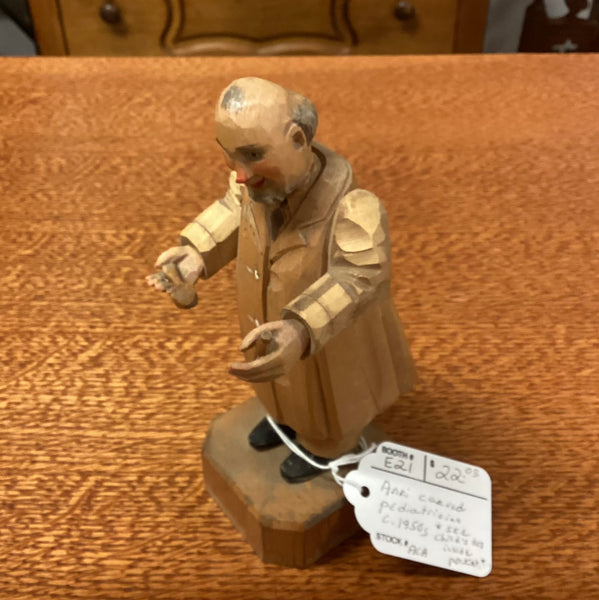 Anri 1950’s Hand Carved Wood Pediatrician Figure
