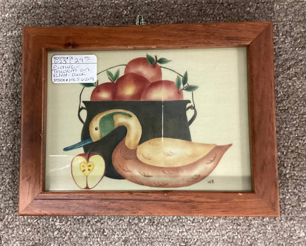Framed 8" x 6" Theorem Painting Duck with Apples